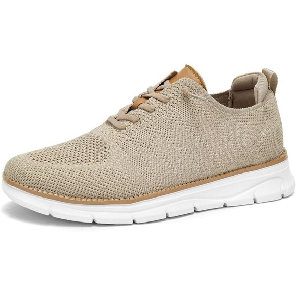 ⚡Men's X1-Khaki Mesh Oxfords Lace-Up Lightweight Casual Walking Driving Sneakers - Picture 3 of 7